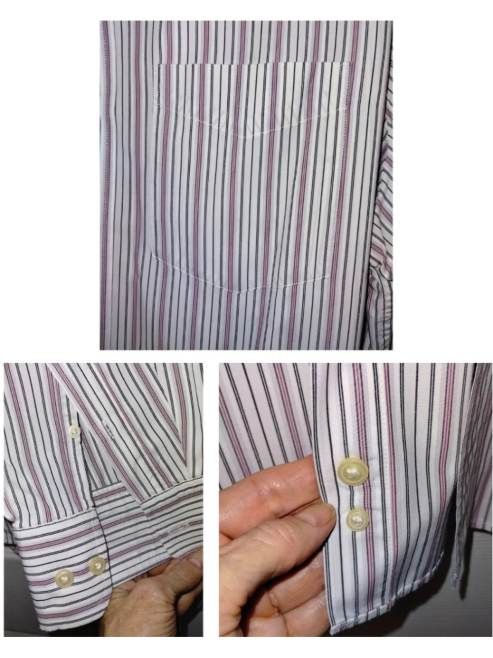 Men's Banana Republic Casual Button Down Striped Shirt (XL 17-17.5)